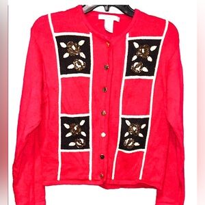 Lise J Embroidered and Embellished Cardigan
Sweater Beaded Gold Metallic Size M